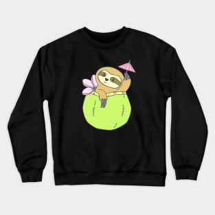 Coconut Cocktail Sloth Crewneck Sweatshirt